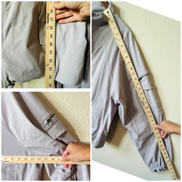 Free People Movement Lightweight Utility Jacket Women’s L Gray Lavender Zip Up - Picture 12 of 15